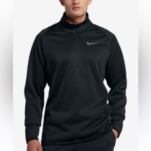 Nike Other - Nike men’s Thermal Black Quarter-Zip Pullover 1/4 zip mock neck poly warm Med